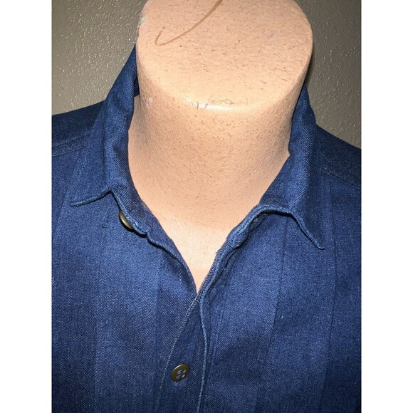 Vintage 80s Liz E. Parker Texas Blue Denim Pleated Front button-down Size Medium - Picture 8 of 10